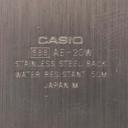 Casio AE-20W Twin Graph Case Back