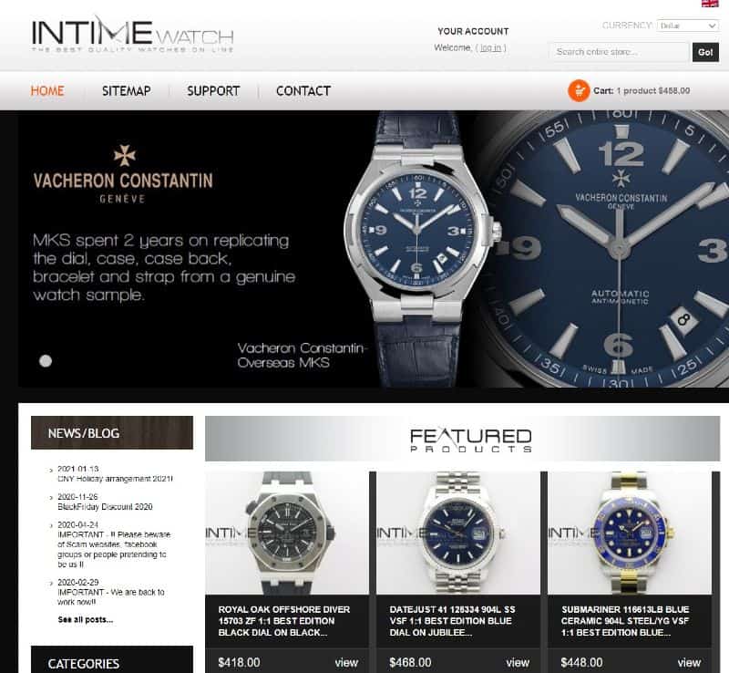 intime replica watches