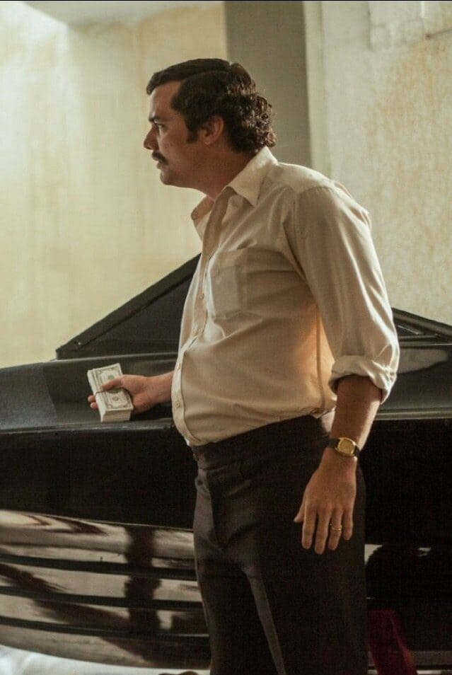 Pablo Escobar wearing a Rolex Cellini